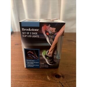 Brookstone‎ Set Of 2 Shoe Clip LED Lights Green And Red New In Box